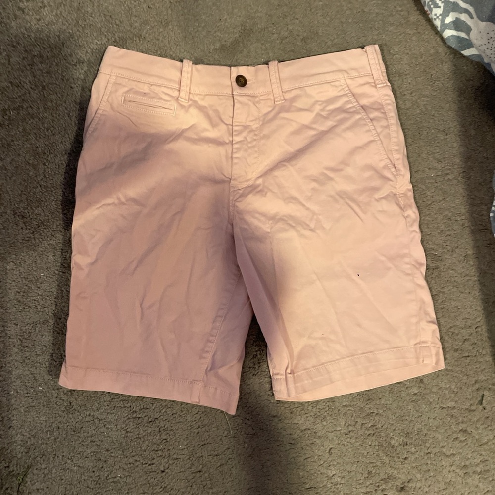 Express Men's Light Pink Flat Front Shorts